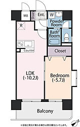 ドメイン藤沢 1LDKの間取図画像