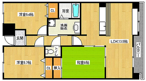 京都府宇治市伊勢田町大谷(賃貸マンション3LDK・6階・67.96㎡)の写真 その2