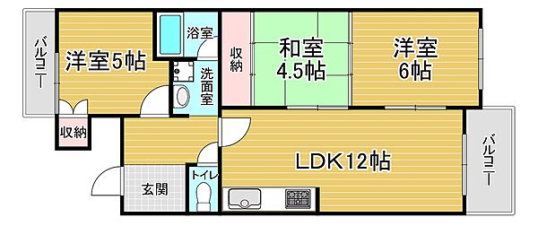 京都府京都市西京区牛ケ瀬奥ノ防町(賃貸マンション3LDK・3階・64.86㎡)の写真 その2