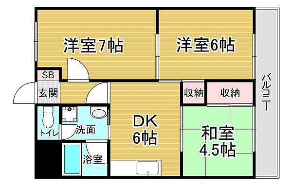 京都府京都市山科区音羽山等地(賃貸マンション3DK・3階・47.88㎡)の写真 その2