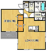 京都府京都市西京区桂艮町（賃貸アパート1LDK・1階・44.60㎡） その1