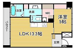JR東海道・山陽本線 西大路駅 徒歩13分の賃貸マンション 6階1LDKの間取り