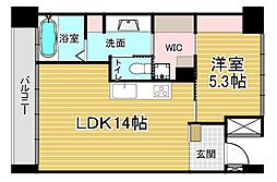 JR東海道・山陽本線 西大路駅 徒歩13分の賃貸マンション 4階1LDKの間取り