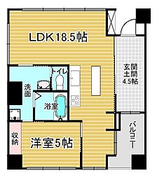 JR東海道・山陽本線 西大路駅 徒歩13分の賃貸マンション 7階1LDKの間取り