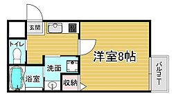 京都市営烏丸線 十条駅 徒歩5分の賃貸マンション 1階1Kの間取り