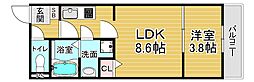 JR東海道・山陽本線 山科駅 徒歩10分の賃貸マンション 1階1LDKの間取り