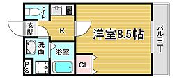 阪急京都本線 西京極駅 徒歩13分の賃貸マンション 1階1Kの間取り