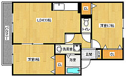 セジュールハピネスC 2LDKの間取図画像