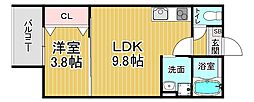 エスペランサ桃山 1LDKの間取図画像