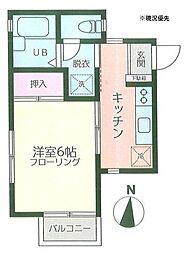 PetitLapin4 1Kの間取図画像