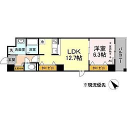 ノーブルヒルズ 1LDKの間取図画像