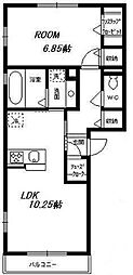 フィオーレ 1LDKの間取図画像
