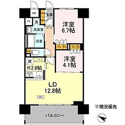 リーラ横浜川和町 2LDKの間取図画像