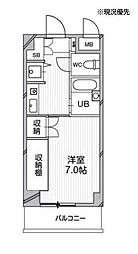 T'sgarden都筑ふれあいの丘 ワンルームの間取図画像