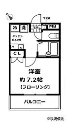 ヤシマメイト片倉 1Kの間取図画像