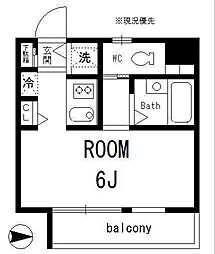 プライムコート ワンルームの間取図画像
