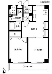 グランゼン・ハイツ 2DKの間取図画像