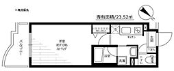 グリフィン新横浜・六番館 1Kの間取図画像
