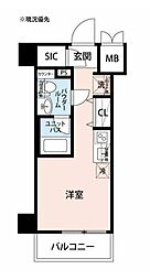 クラリッサ新綱島 ワンルームの間取図画像