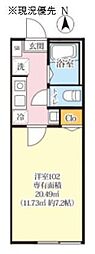 N-harbor Lagoon小机町 1Kの間取図画像