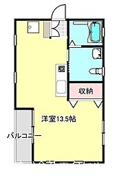 パインハースト ワンルームの間取図画像