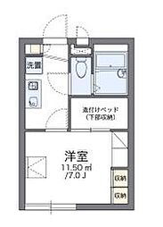 レオパレスアクシス2 1Kの間取図画像