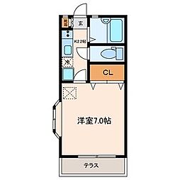 フィールアットイース 1Kの間取図画像