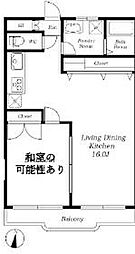 サンシティアサヒ 1LDKの間取図画像