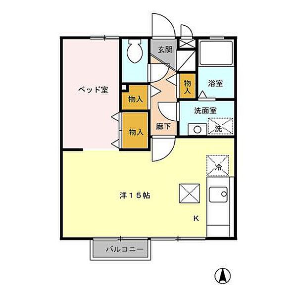 東京都立川市一番町１丁目(賃貸アパート1R・1階・35.30㎡)の写真 その2