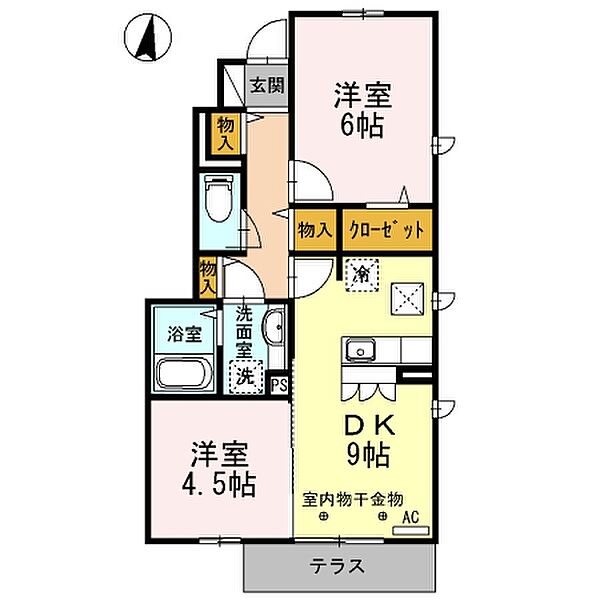 東京都武蔵村山市榎２丁目(賃貸アパート2DK・1階・48.23㎡)の写真 その2