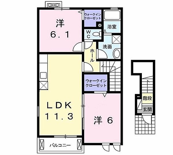 東京都立川市西砂町４丁目(賃貸アパート2LDK・2階・57.63㎡)の写真 その2