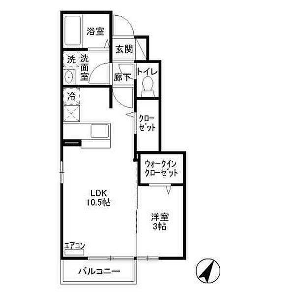 東京都東村山市美住町２丁目(賃貸アパート1LDK・1階・35.30㎡)の写真 その2