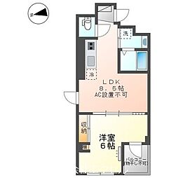 JR中央本線 日野駅 徒歩3分の賃貸マンション 4階1LDKの間取り