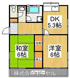 西武多摩湖線 青梅街道駅 徒歩9分の賃貸アパート 1階2DKの間取り
