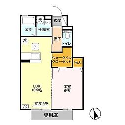 JR五日市線 武蔵五日市駅 徒歩11分の賃貸アパート 1階1LDKの間取り