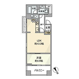 JR中央本線 立川駅 徒歩6分の賃貸マンション 11階1LDKの間取り