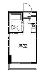 JR中央本線 立川駅 徒歩10分の賃貸マンション 4階ワンルームの間取り