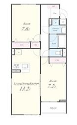 JR南武線 西府駅 徒歩6分の賃貸アパート 2階2LDKの間取り