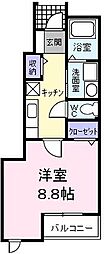 JR五日市線 熊川駅 徒歩8分の賃貸アパート 1階1Kの間取り