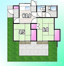 JR中央本線 西八王子駅 バス15分 二分方小下車 徒歩5分の賃貸一戸建て 2Kの間取り