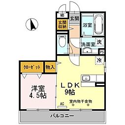 JR八高線 北八王子駅 徒歩2分の賃貸アパート 2階1LDKの間取り