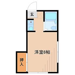 JR中央本線 豊田駅 徒歩16分の賃貸アパート 2階1Kの間取り