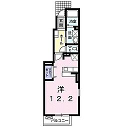京王相模原線 多摩境駅 徒歩7分の賃貸アパート 1階ワンルームの間取り