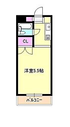 JR中央本線 西八王子駅 徒歩9分の賃貸アパート 1階ワンルームの間取り