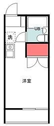 京王相模原線 京王永山駅 徒歩10分の賃貸マンション 1階ワンルームの間取り