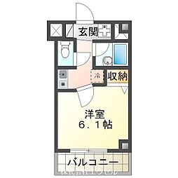 JR中央本線 八王子駅 徒歩13分の賃貸マンション 3階1Kの間取り