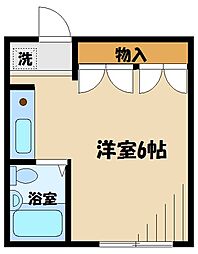 JR中央本線 日野駅 徒歩6分の賃貸アパート 1階1Kの間取り