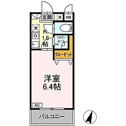 JR青梅線 河辺駅 徒歩21分の賃貸アパート 2階1Kの間取り