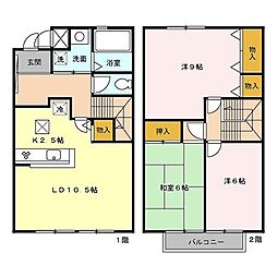 ファミール田中B 3LDKの間取図画像