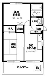 Kハウス 2DKの間取図画像